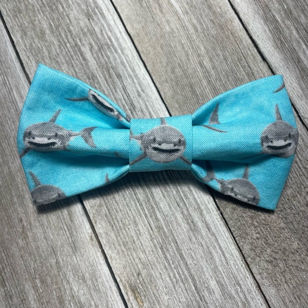 SHARKS / Bow Tie, Flower or Bandana / Collar Attachment & Accessory for Dogs and Cats