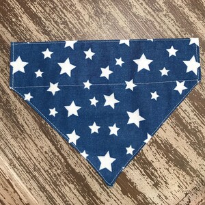 BLUE WHITE STARS / Bow Tie, Flower, or Bandana Collar Attachment & Accessory for Dogs and Cats