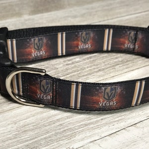 Las Vegas GOLDEN KNIGHTS / Adjustable Nylon Webbing Ribbon Dog Collar image 1