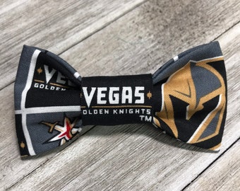 Las Vegas GOLDEN KNIGHTS / Ice Hockey NHL / Bow Tie, Flower, or Bandana Collar Attachment & Accessory for Dogs and Cats