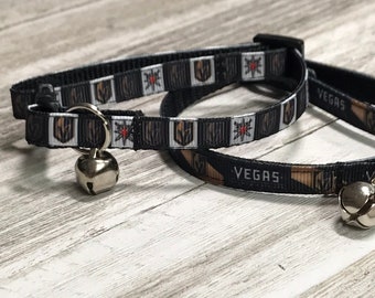 Las Vegas GOLDEN KNIGHTS / CAT Collar / Adjustable Nylon Webbing Ribbon Cat Collar