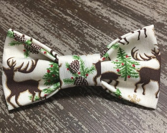 HOLIDAY REINDEER / Bow Tie, Flower, or Bandana Collar Attachment & Accessory for Dogs and Cats