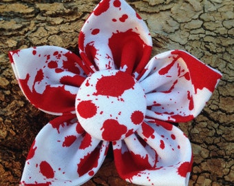 HALLOWEEN BLOOD SPLATTER / Bowtie, Flower, or Bandana Collar Accessory for Dogs and Cats