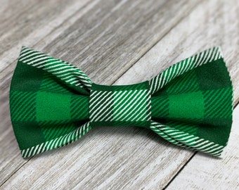 CHRISTMAS GREEN TARTAN / Bow Tie, Bandana, Flower / Collar Accessory for Dogs and Cats