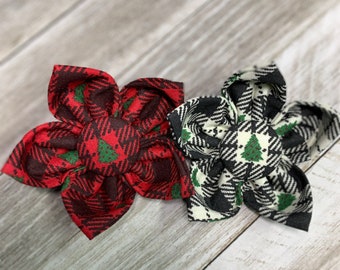 CHRISTMAS TREE TARTAN / Bow Tie, Flower or Bandana / Collar Attachment & Accessory for Dogs and Cats