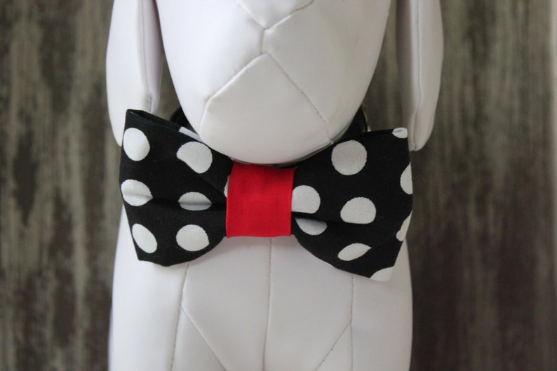 POLKA DOTS / Bow Tie, Flower, or Bandana Collar Attachment & Accessory for Dogs and Cats image 1