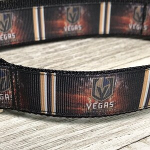 Las Vegas GOLDEN KNIGHTS / Adjustable Nylon Webbing Ribbon Dog Collar image 2