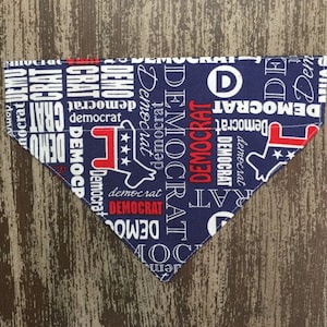 AMERICAN POLITICS DEMOCRATS / Bow Tie, Flower, or Bandana Collar Attachment & Accessory for Dogs and Cats
