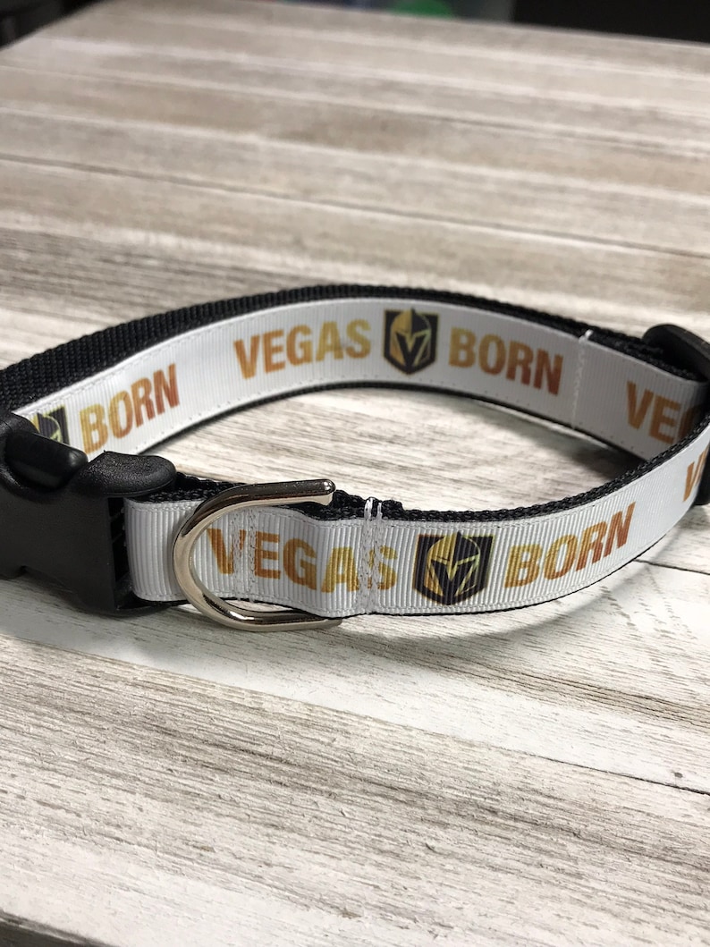 VEGAS Born / KNIGHT Up / Adjustable Nylon Webbing Ribbon Dog Collar image 2