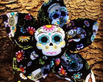 SUGAR SKULLS / Bow Tie, Flower, or Bandana Collar Attachment & Accessory for Dogs and Cats