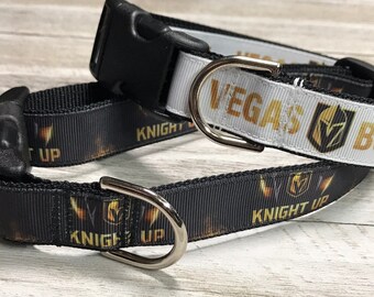 VEGAS Born / KNIGHT Up / Adjustable Nylon Webbing Ribbon Dog Collar