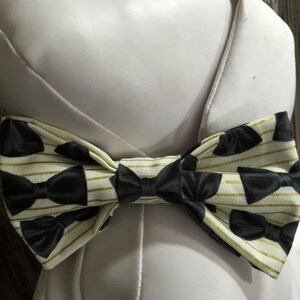 BLACK BOW TIES / Bowtie or Bandana Collar Attachment & Accessory for Dogs and Cats