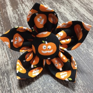JACK-O-LANTERNS Pumpkin / Bow Tie, Flower, or Bandana Collar Attachment & Accessory for Dogs and Cats