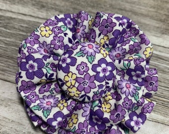 PURPLE FLOWERS / Bow Tie, Flower, or Bandana Collar Attachment & Accessory for Dogs and Cats