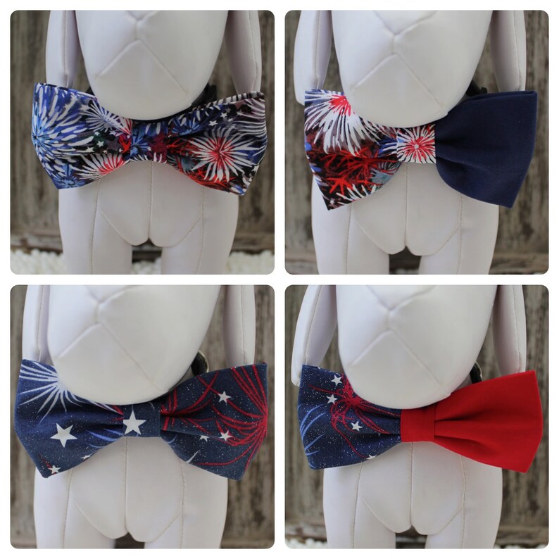 PATRIOTIC AMERICANA / Bow Tie, Flower, or Bandana Collar Attachment & Accessory for Dogs and Cats image 2