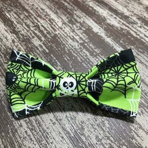 HALLOWEEN SKULLS and SPIDERWEBS / Bow Tie, Flower or Bandana / Collar Attachment & Accessory for Dogs and Cats image 1