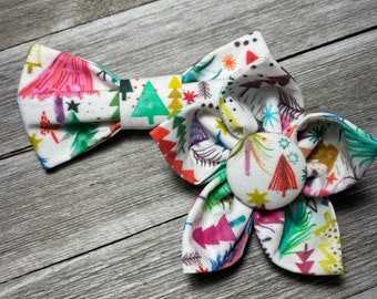 CHRISTMAS TREES / Bow Tie, Flower or Bandana / Collar Attachment & Accessory for Dogs and Cats