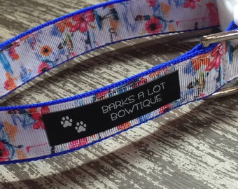 FLORAL PRINT / Adjustable Nylon Webbing Ribbon Dog Collar