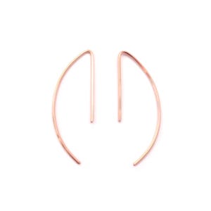 curve earrings-  14k rose gold-filled, thin rose gold earring, minimal gold earrings, modern hoop earring