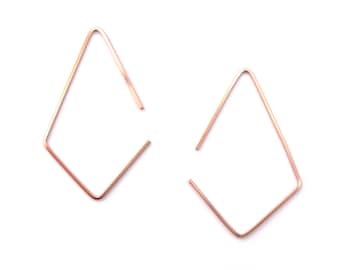 Apex Ohrringe- 14k Roségold filled, dünne Rosegold Ohrringe, minimal Rosegold Ohrringe, moderne Hoop Ohrringe