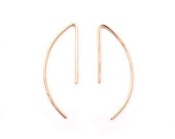 curve earrings-  14k gold-filled, thin gold earring, minimal gold earrings, modern hoop earring