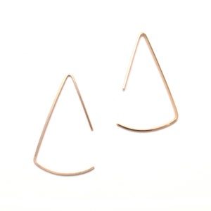 pendulum earrings-  14k gold-filled, thin gold earring, minimal gold earrings, modern hoop earring