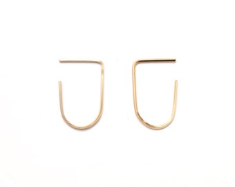arc earrings-  14k gold-filled, thin gold earring, minimal gold earrings, modern hoop earring
