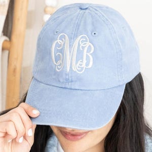 Embroidered Monogram Hat, Custom Monogrammed Baseball Hat, Personalized Initial Baseball Cap