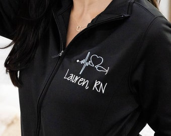 Nurse Jacket Personalized, RN Jacket Embroidered, Custom Nursing Gifts, LPN CNA Nurse Graduation Gifts A23