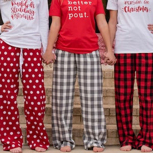 Christmas Buffalo Plaid Pajamas, Wake Me up for Christmas, Christmas Eve  Pajamas, Cute Christmas Sleepwear, Pajamas for Xmas 