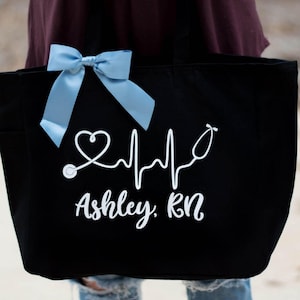 Nurse Tote Bag, RN Tote, Personalized Tote Bag, Nurse Gift, RN Gift, Gift for Nursing Student, Lpn, Cna