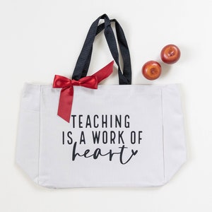 Teacher Tote Bag, Teacher Bag, Personalized Teacher Gift, Gift for Teacher,  Thank You Christmas Gift (BR134)