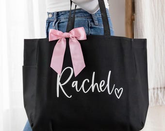 Custom Tote Bags Bridesmaids, Personalized Bridesmaid Gift Bags, Bachelorette Bags, Bridal Party Maid of Honor Bridesmaid Proposal Gifts