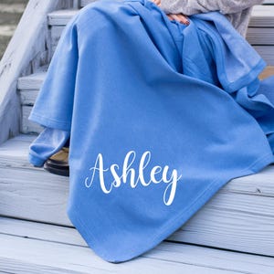 Personalized Sweatshirt Blanket with Name, Monogrammed Fleece Stadium Blanket, Custom Name Blanket, Senior Night Gifts