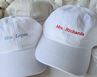 Bride Hat Embroidered, Engagement Present, Future Mrs Hat, Bachelorette Gift for Bride, Bridal Shower Gift for Bride to Be