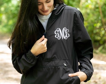 Charles River Monogram Rain Jacket ~ Monogrammed Pullover Rain Jacket ~ Charles River Pullover ~ Personalized Gifts for Her E3