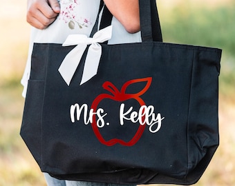 Sac de professeur personnalisé, sac fourre-tout pour professeur, cadeaux de remerciement pour professeur, cadeau personnalisé pour Noël de professeur