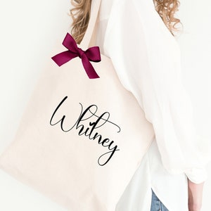 Canvas Tote Bag Personalized, Bridesmaid Bags, Bridesmaid Gifts, Maid of Honor Proposal image 1