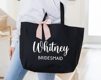 Bridesmaid Tote Bag, Maid of Honor Tote, Personalized Bridesmaid Bags, Bridal Party Bridesmaid Gifts