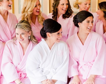 Monogrammed Bridesmaid Robes, Bridal Party Personalized Waffle Robes, Bridesmaid Bridal Party Gift