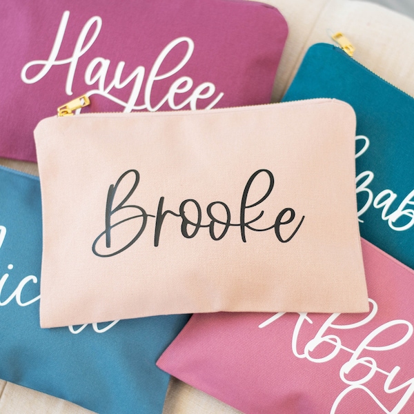 Bridesmaid Makeup Bags, Personalized Cosmetic Bags, Bridesmaid Proposal Gifts, Make up Bag (BR154)