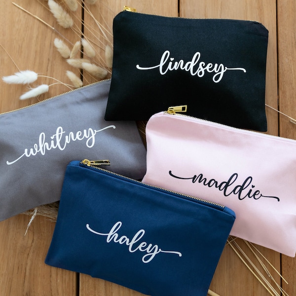 Bridesmaid Makeup Bags, Personalized Cosmetic Bags, Bridesmaid Proposal Gifts, Make up Bag (BR206)