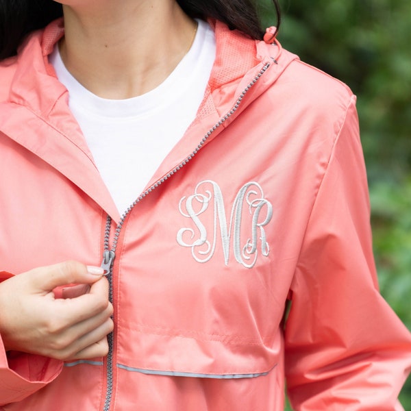 Monogrammed Rain Jacket for Women Rain Coat Personalized Gifts for Her