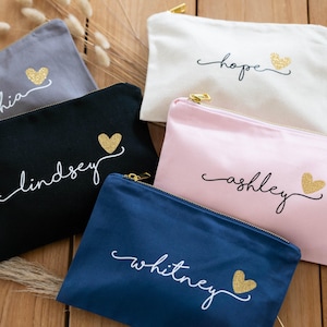 Bridesmaid Makeup Bags, Personalized Cosmetic Bags, Bridesmaid Proposal Gifts, Make up Bag