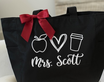 Sac fourre-tout pour professeur, sac pour professeur, cadeau personnalisé pour professeur, cadeau pour professeur, cadeau de Noël de remerciement