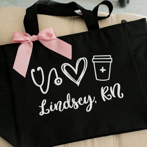 Nurse Tote Bag, RN Tote, Personalized Tote Bag, Nurse Gift, RN Gift, Gift for Nursing Student, Lpn, Cna, Nurse Graduation Gift (BR132)