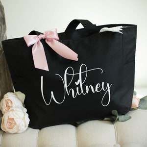 Bridesmaid Tote Bags, Maid of Honor Tote, Personalized Bridesmaid Bags, Bridal Party Bridesmaid Gifts image 1