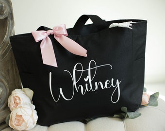 Bridesmaid Tote Bags, Maid of Honor Tote, Personalized Bridesmaid Bags, Bridal Party Bridesmaid Gifts (BR010)