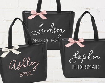 Bridesmaid Tote Bag Bridal Party Tote Maid of Honor Tote Monogrammed Tote Bag