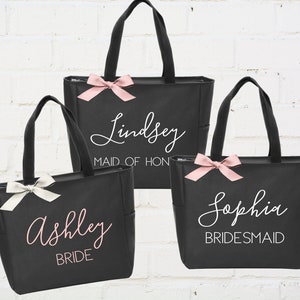 Bridesmaid Tote Bag Bridal Party Tote Maid of Honor Tote Monogrammed Tote Bag